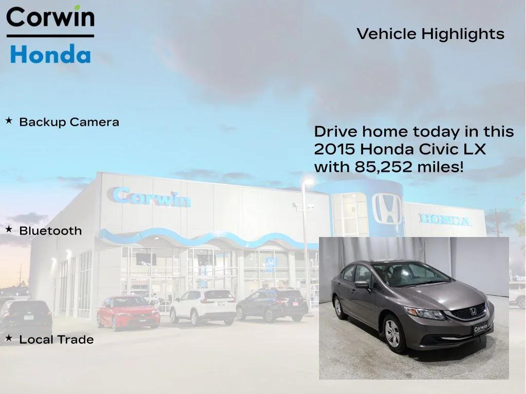 used 2015 Honda Civic car, priced at $12,650
