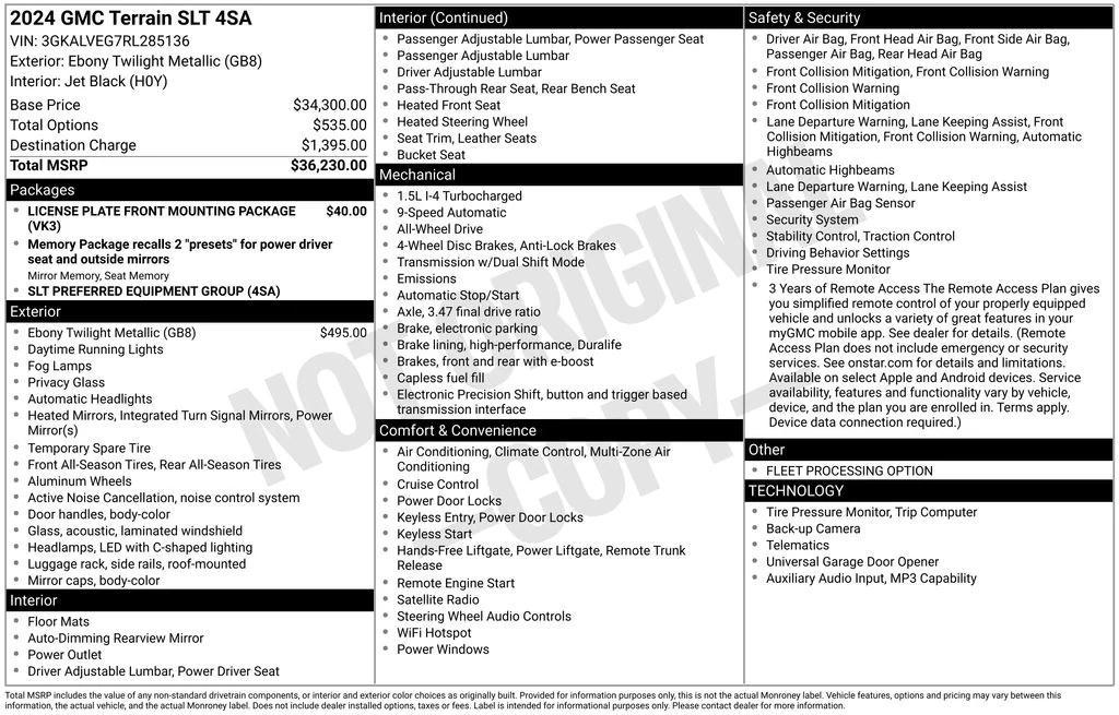 used 2024 GMC Terrain car, priced at $23,900