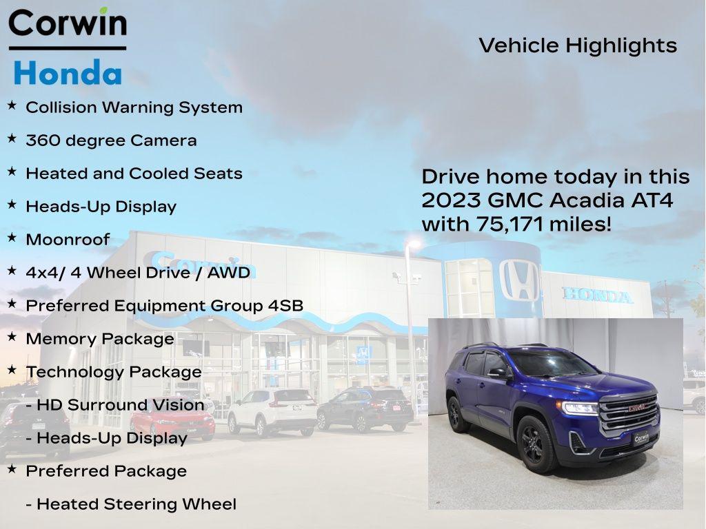 used 2023 GMC Acadia car, priced at $28,500