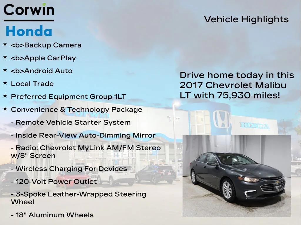 used 2017 Chevrolet Malibu car, priced at $12,000