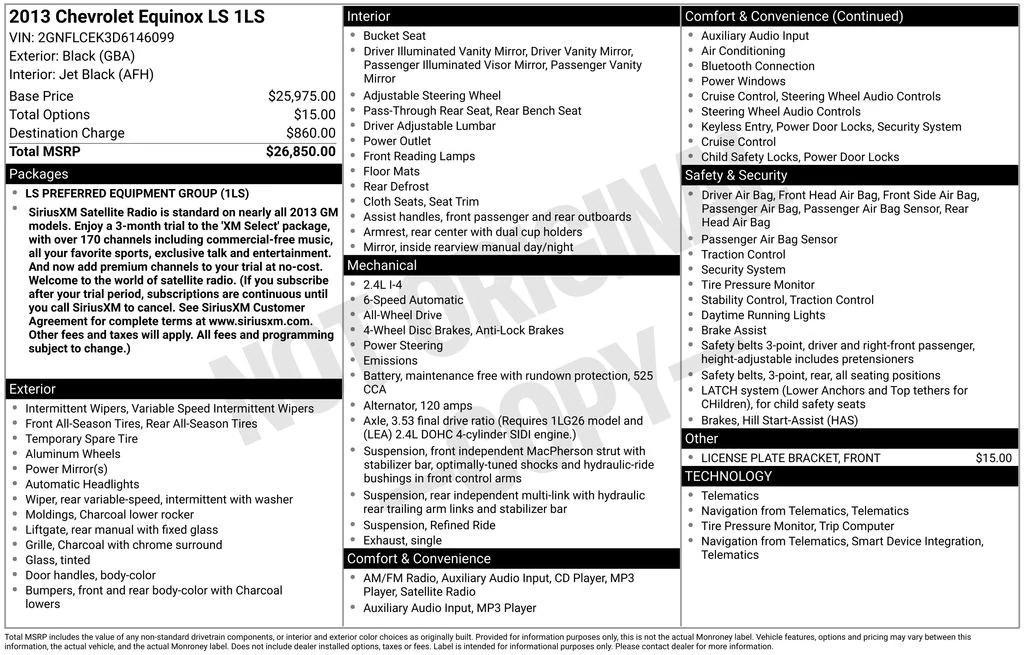 used 2013 Chevrolet Equinox car, priced at $5,000