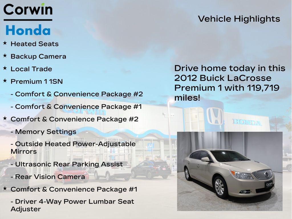 used 2012 Buick LaCrosse car, priced at $7,700