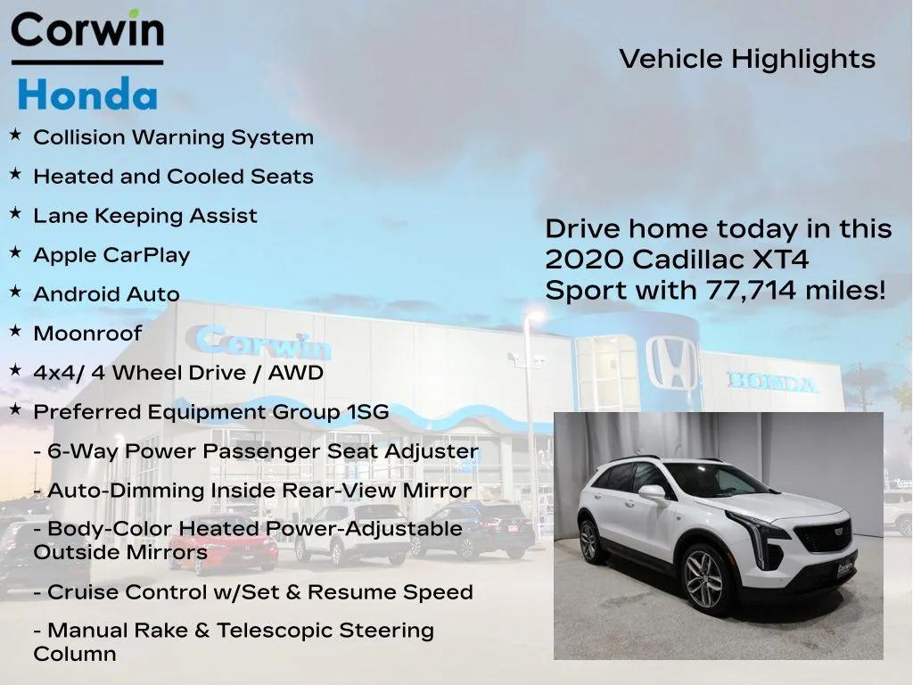 used 2020 Cadillac XT4 car, priced at $20,600