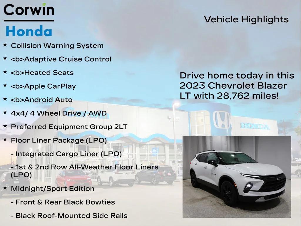 used 2023 Chevrolet Blazer car, priced at $25,500