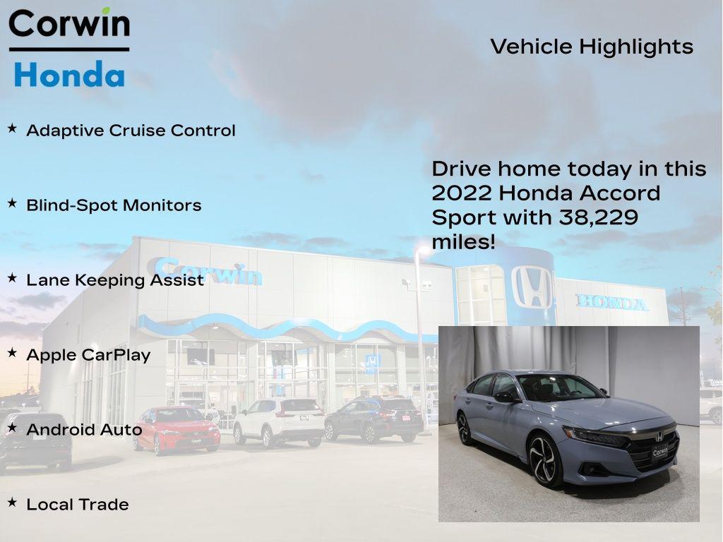 used 2022 Honda Accord car, priced at $24,500