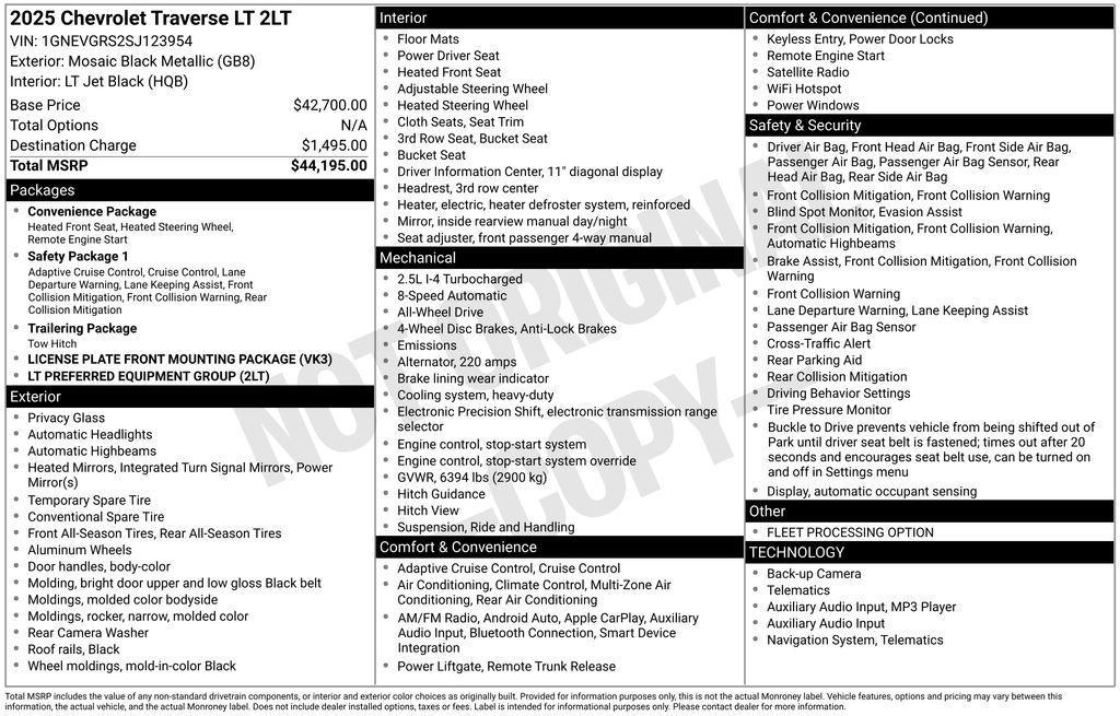 used 2025 Chevrolet Traverse car, priced at $37,500