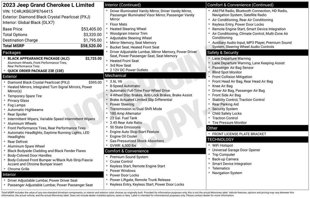 used 2023 Jeep Grand Cherokee L car, priced at $31,500