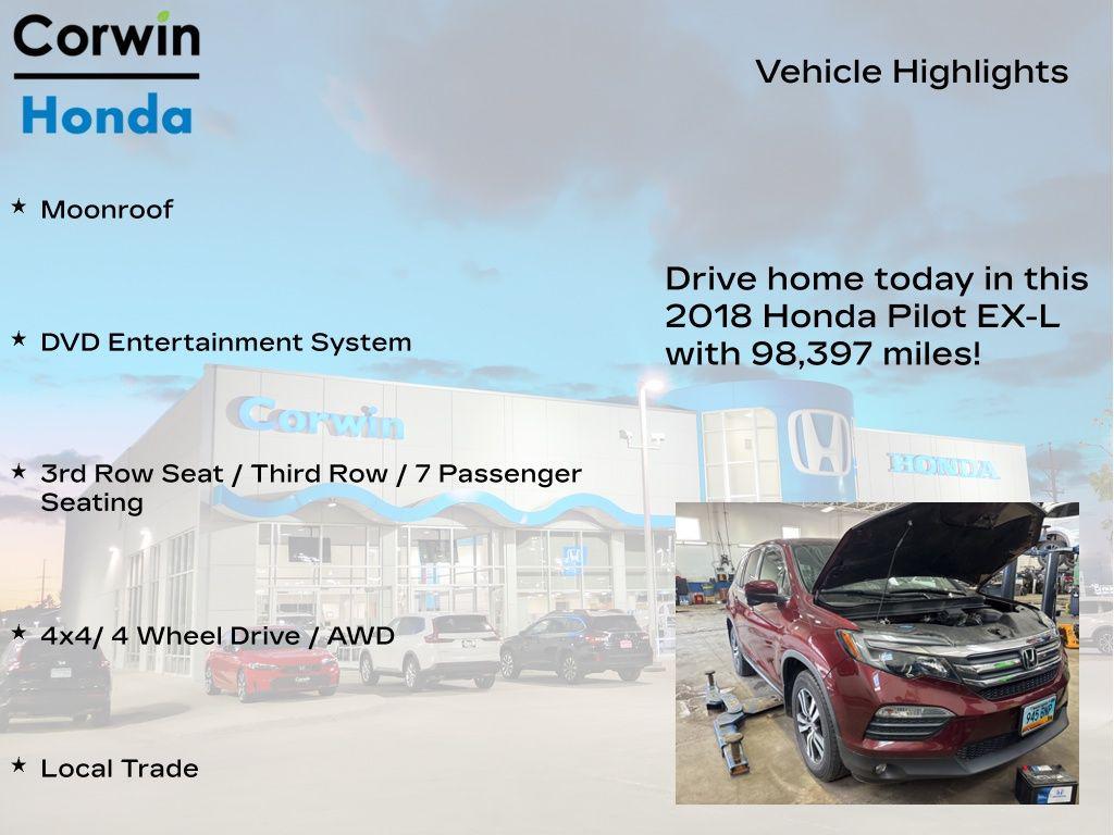 used 2018 Honda Pilot car, priced at $19,500