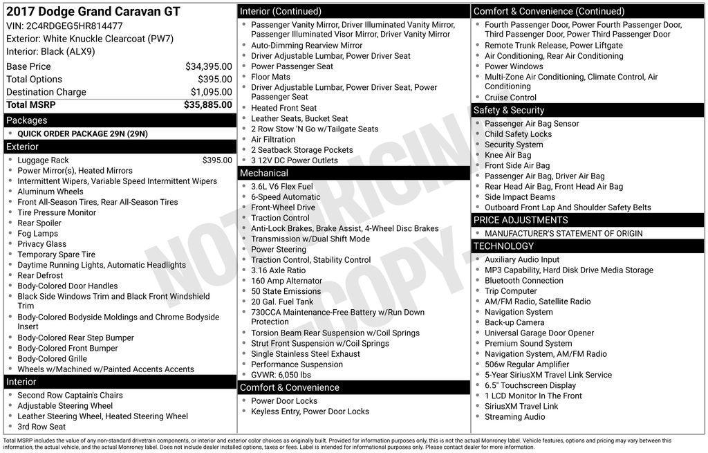 used 2017 Dodge Grand Caravan car, priced at $12,000