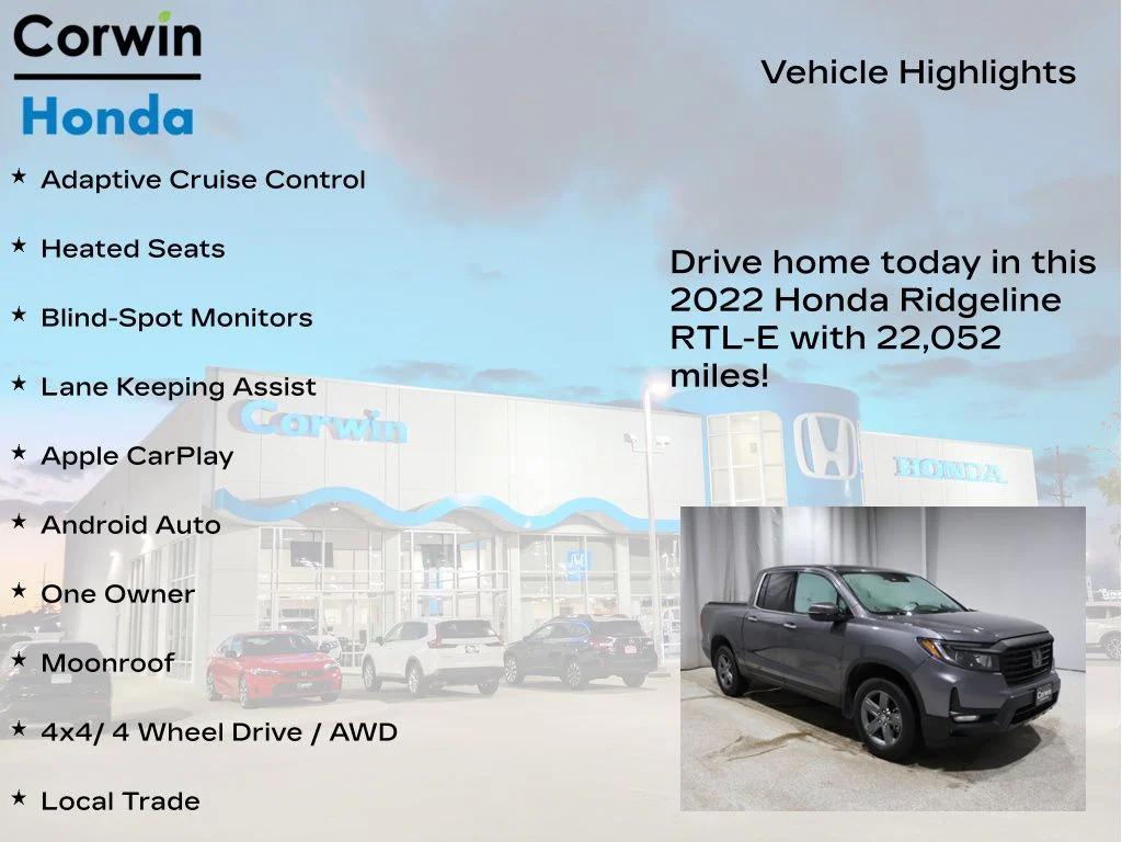 used 2022 Honda Ridgeline car, priced at $31,900