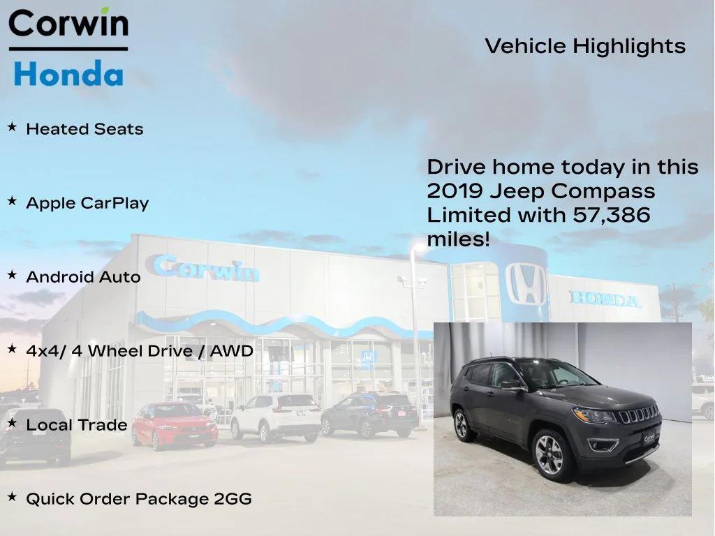 used 2019 Jeep Compass car, priced at $16,500