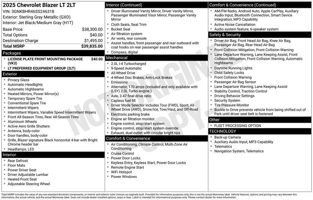 used 2025 Chevrolet Blazer car, priced at $30,000