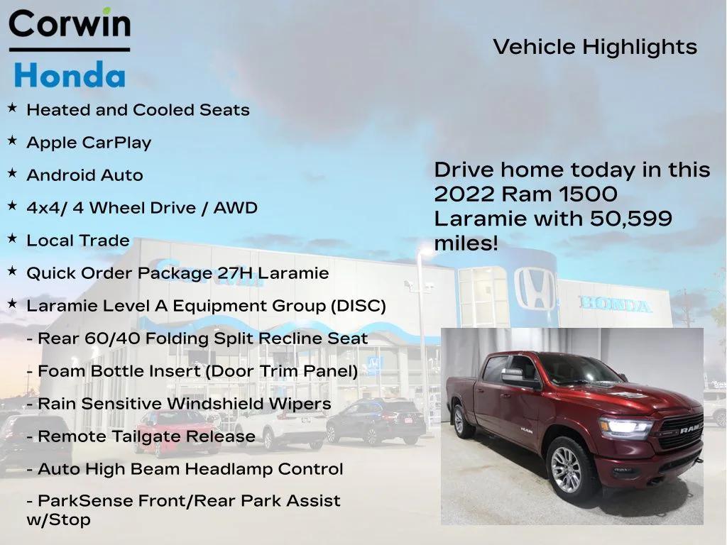 used 2022 Ram 1500 car, priced at $34,800