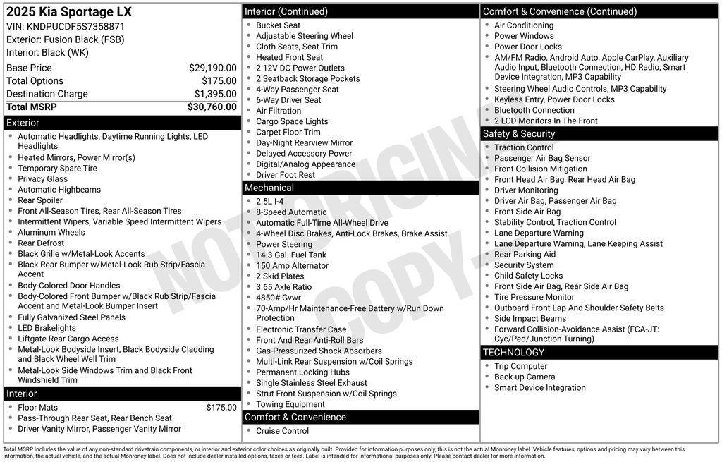 used 2025 Kia Sportage car, priced at $23,000