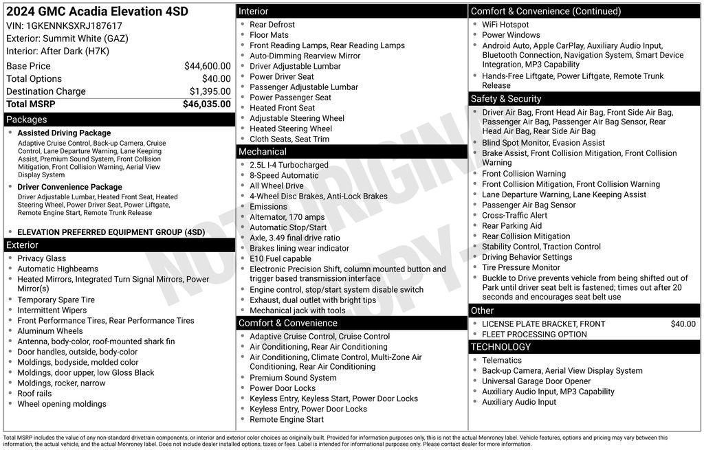 used 2024 GMC Acadia car, priced at $35,000