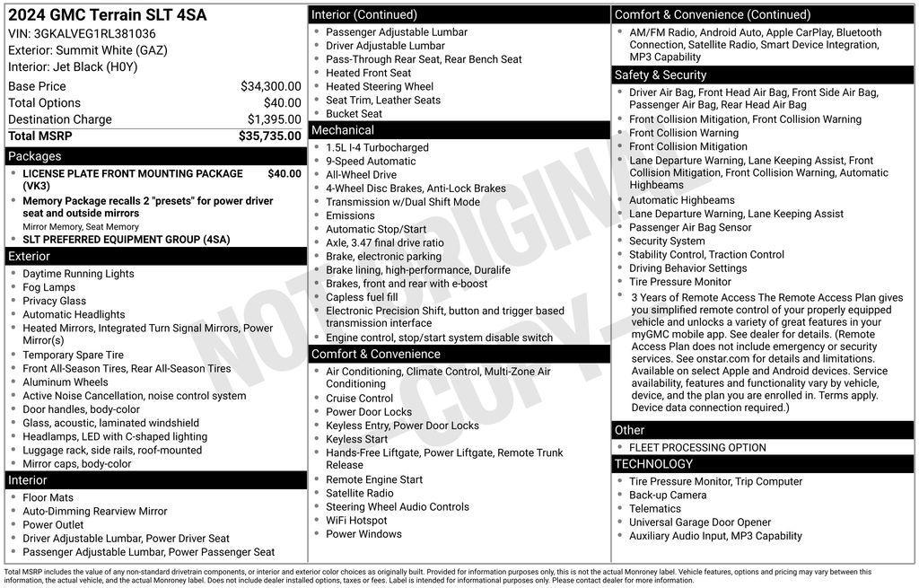 used 2024 GMC Terrain car, priced at $23,589