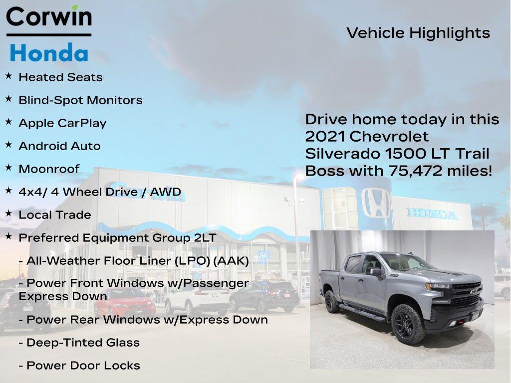 used 2021 Chevrolet Silverado 1500 car, priced at $34,899