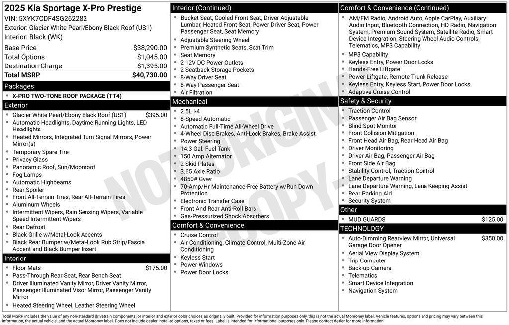 used 2025 Kia Sportage car, priced at $32,500