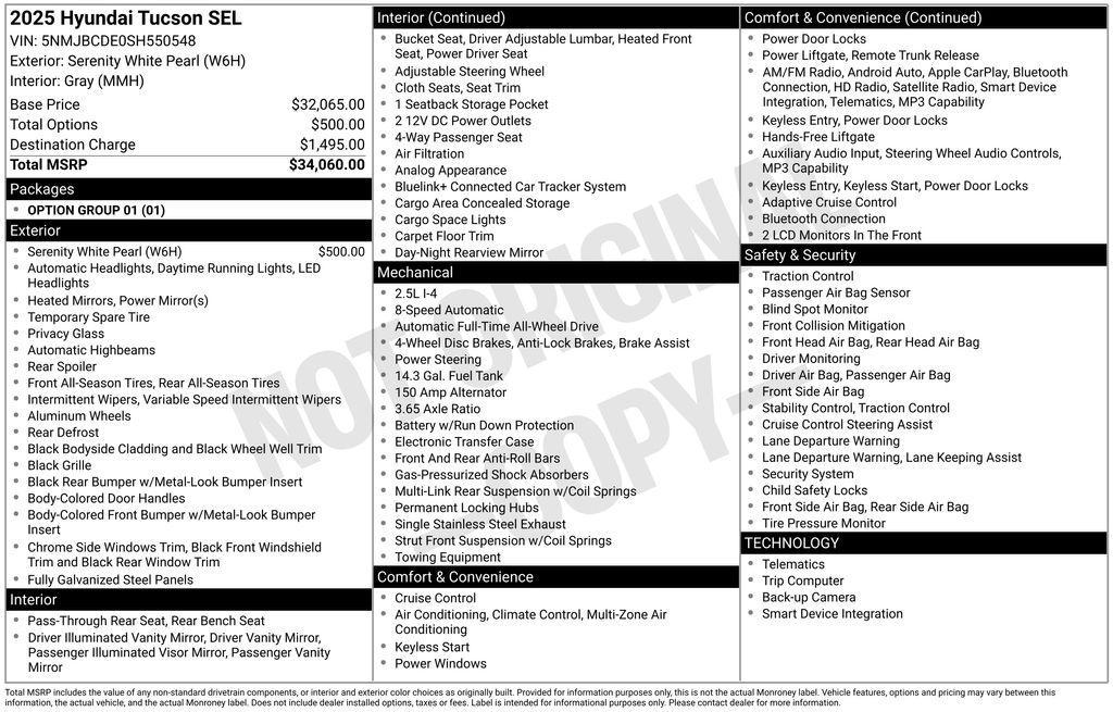 used 2025 Hyundai Tucson car, priced at $26,000