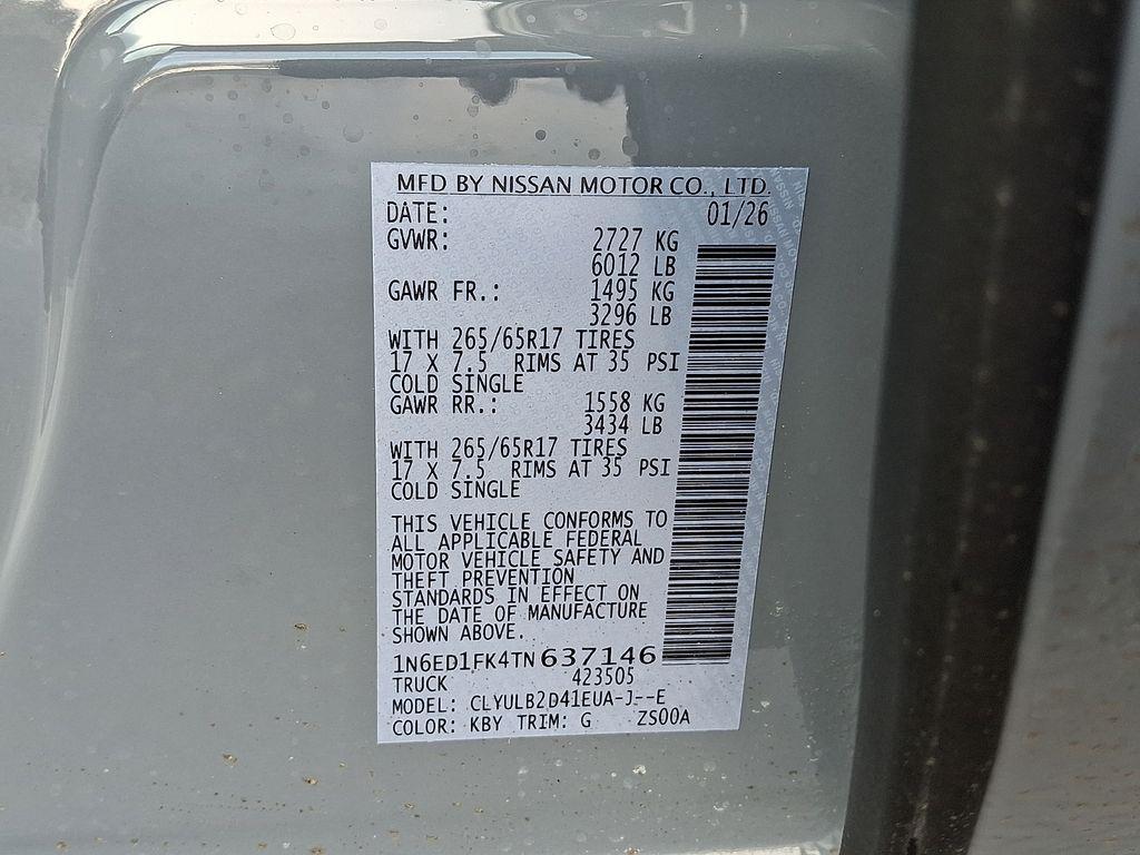 new 2026 Nissan Frontier car, priced at $40,240