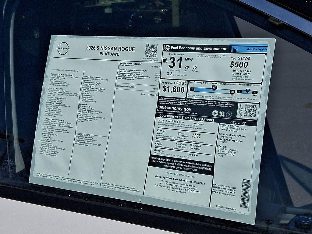 new 2026 Nissan Rogue car, priced at $37,205