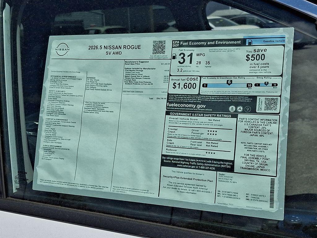 new 2026 Nissan Rogue car, priced at $29,750