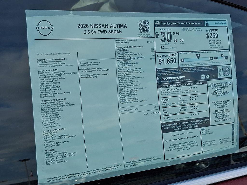 new 2026 Nissan Altima car, priced at $32,880