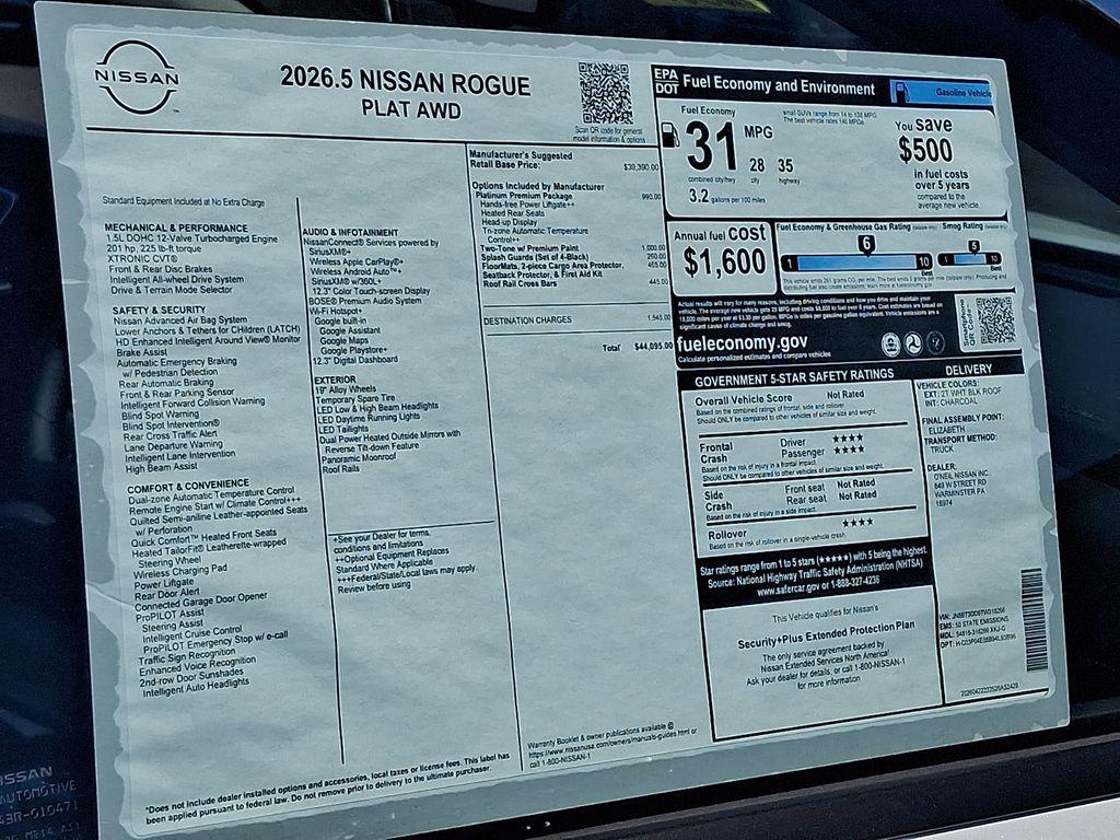 new 2026 Nissan Rogue car, priced at $39,085