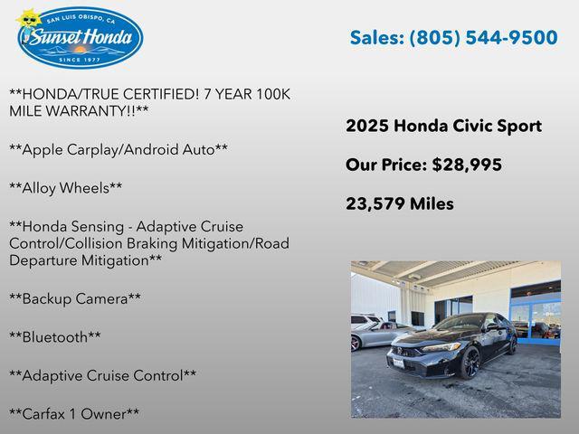used 2025 Honda Civic car, priced at $28,995