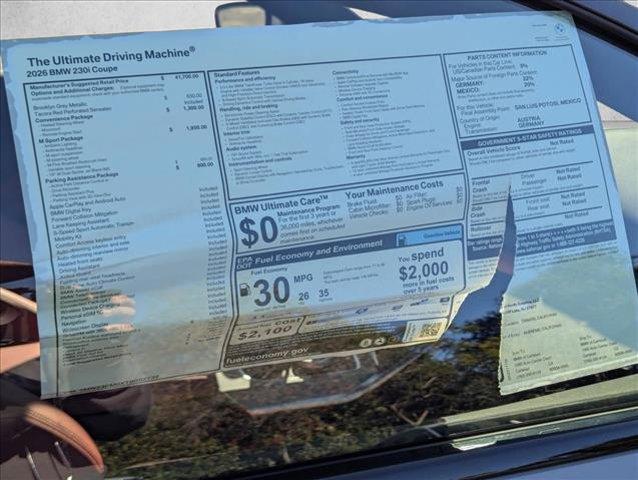 new 2026 BMW 230 car, priced at $49,480