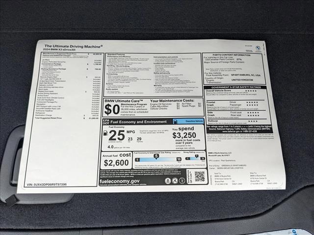 used 2024 BMW X3 car, priced at $35,537