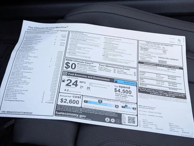 new 2026 BMW 840 car, priced at $111,425