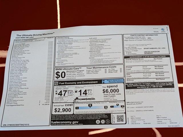 new 2026 BMW XM car, priced at $161,285