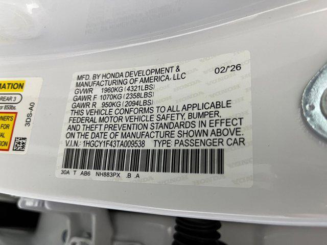 new 2026 Honda Accord car, priced at $31,678