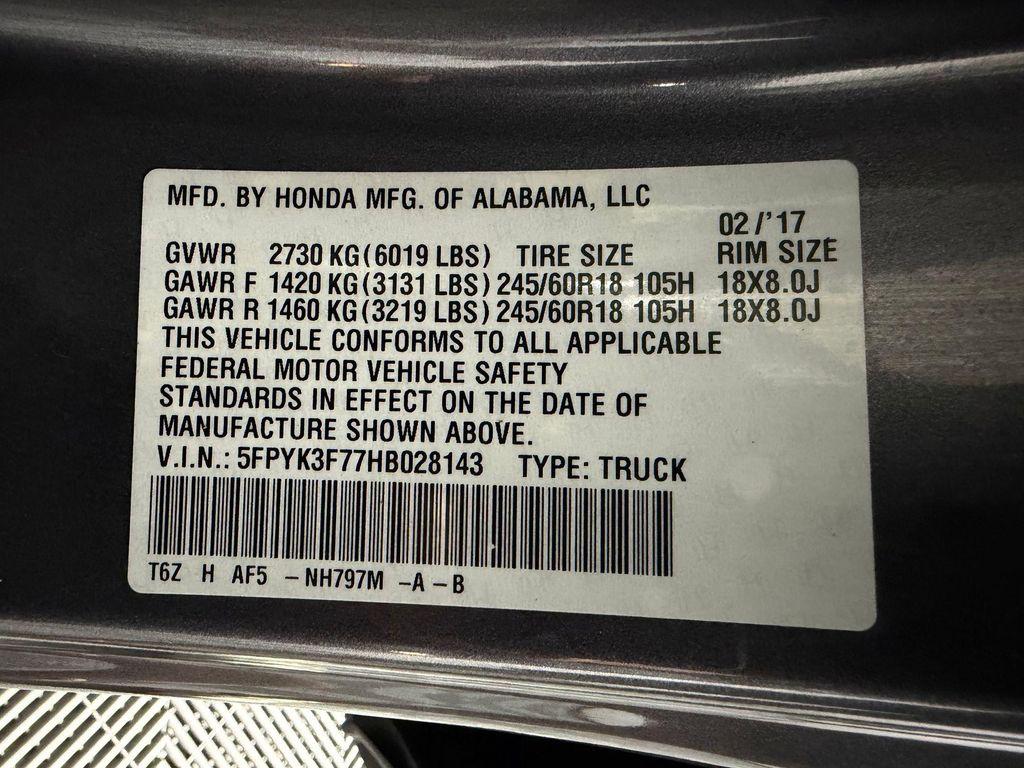 used 2017 Honda Ridgeline car, priced at $19,798