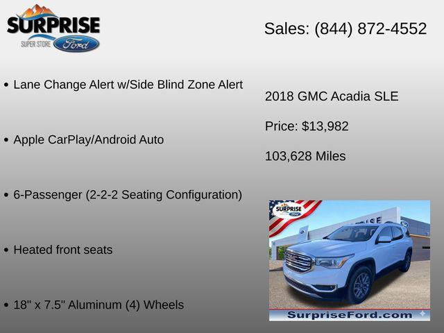 used 2018 GMC Acadia car, priced at $13,783