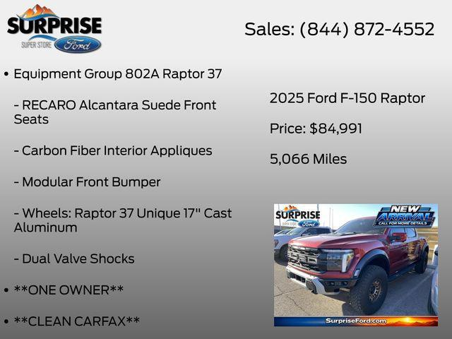used 2025 Ford F-150 car, priced at $83,481