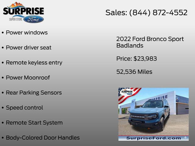 used 2022 Ford Bronco Sport car, priced at $23,983
