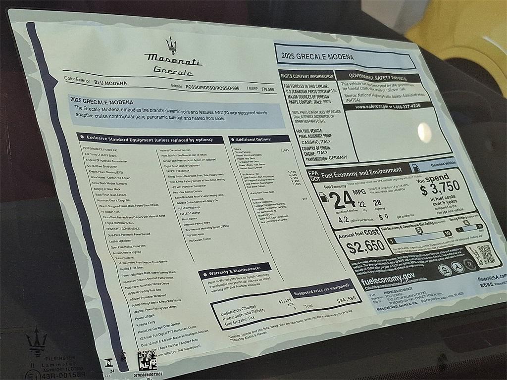 new 2025 Maserati Grecale car, priced at $86,080