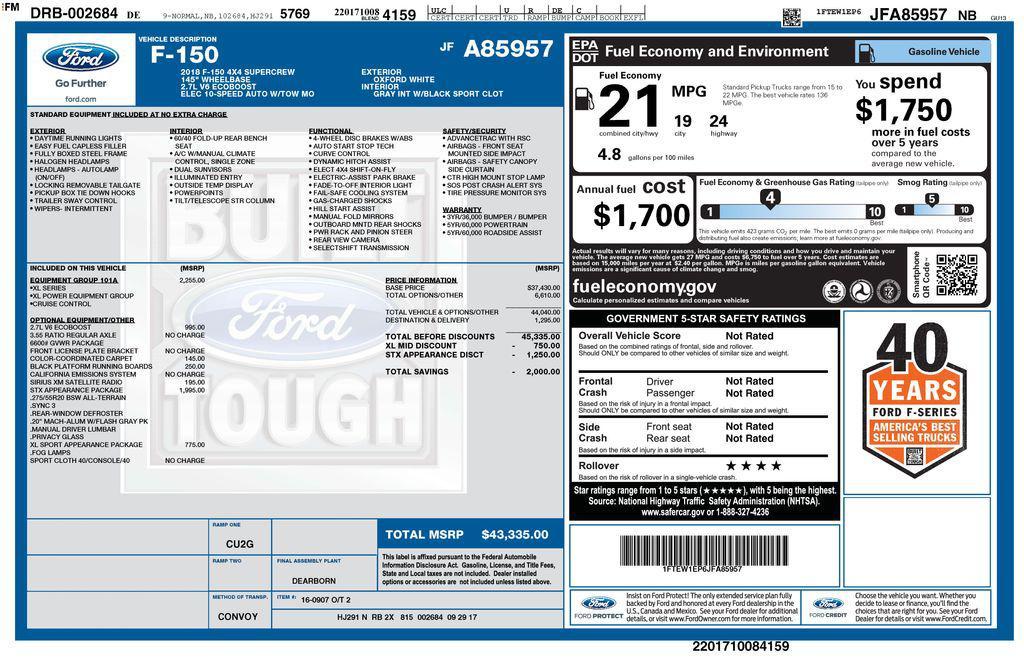used 2018 Ford F-150 car, priced at $22,827