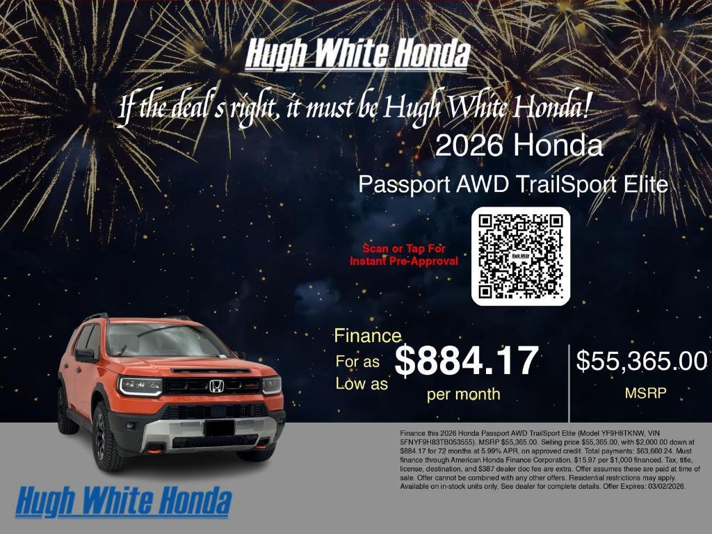 new 2026 Honda Passport car, priced at $55,365