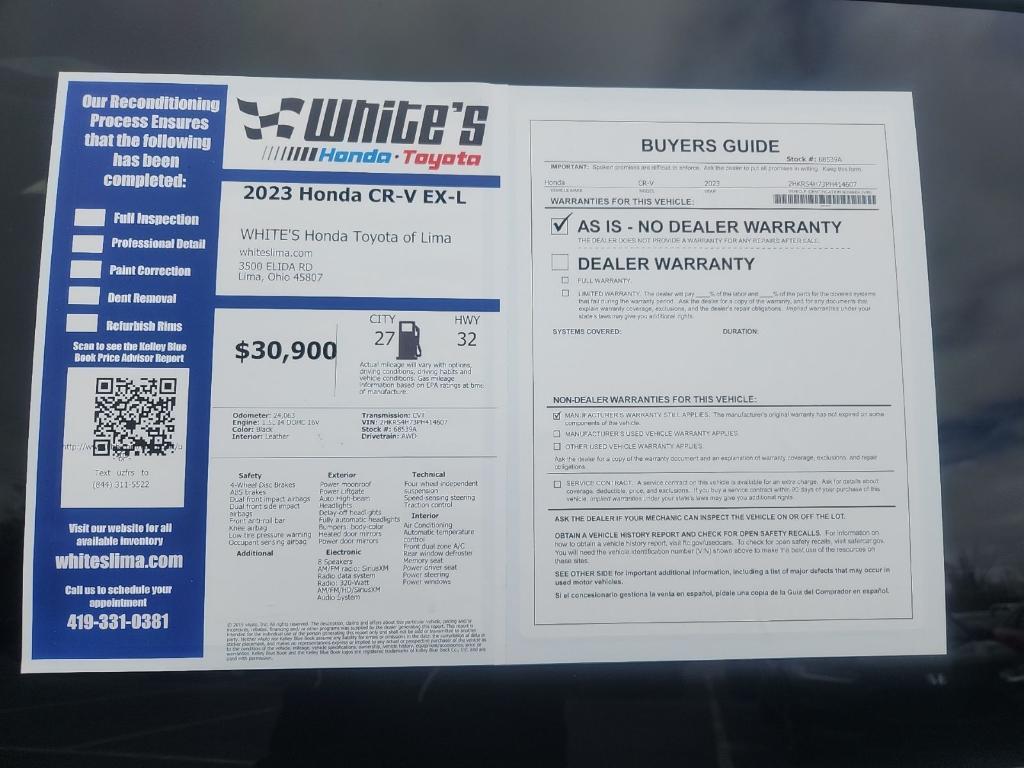 used 2023 Honda CR-V car, priced at $30,900