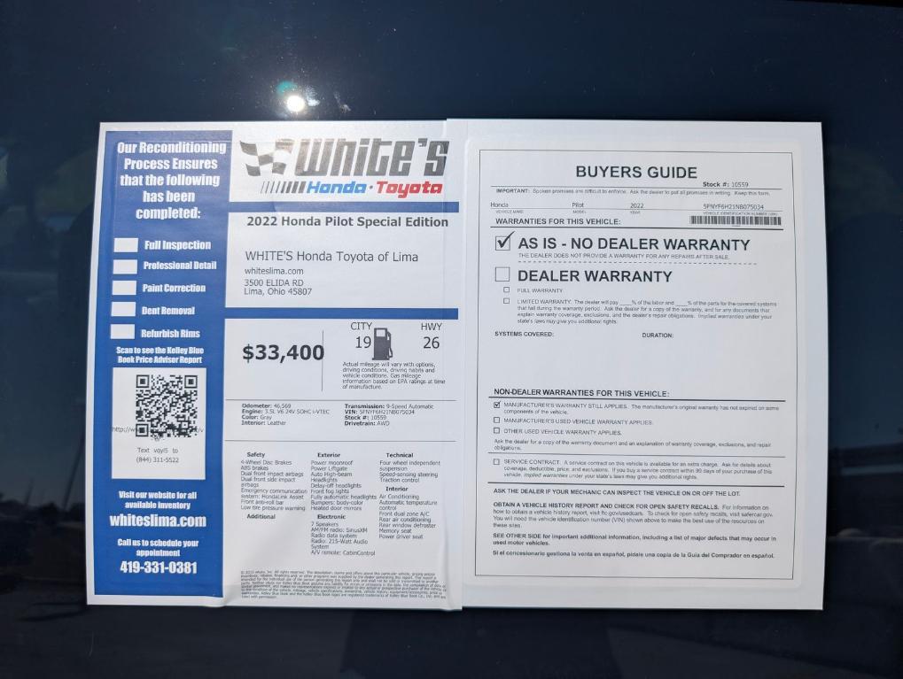 2022 Gray Honda Pilot