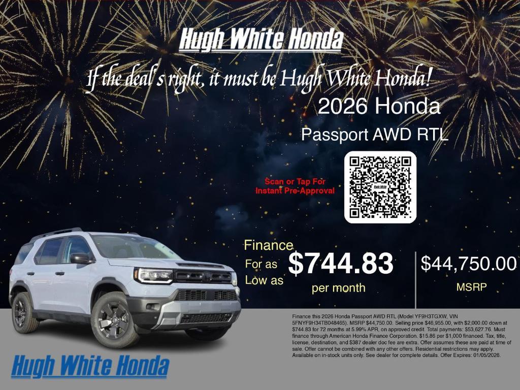 new 2026 Honda Passport car, priced at $46,955