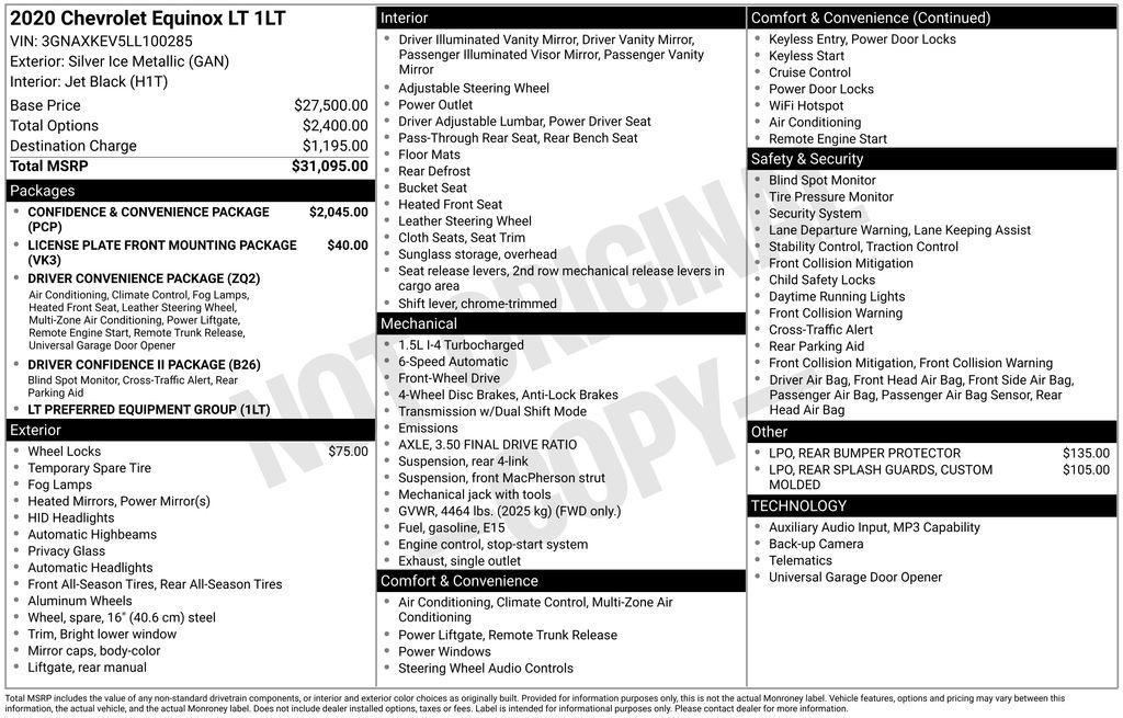 used 2020 Chevrolet Equinox car, priced at $15,865
