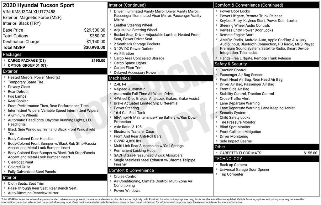 used 2020 Hyundai Tucson car, priced at $18,284