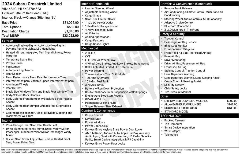 used 2024 Subaru Crosstrek car, priced at $28,277
