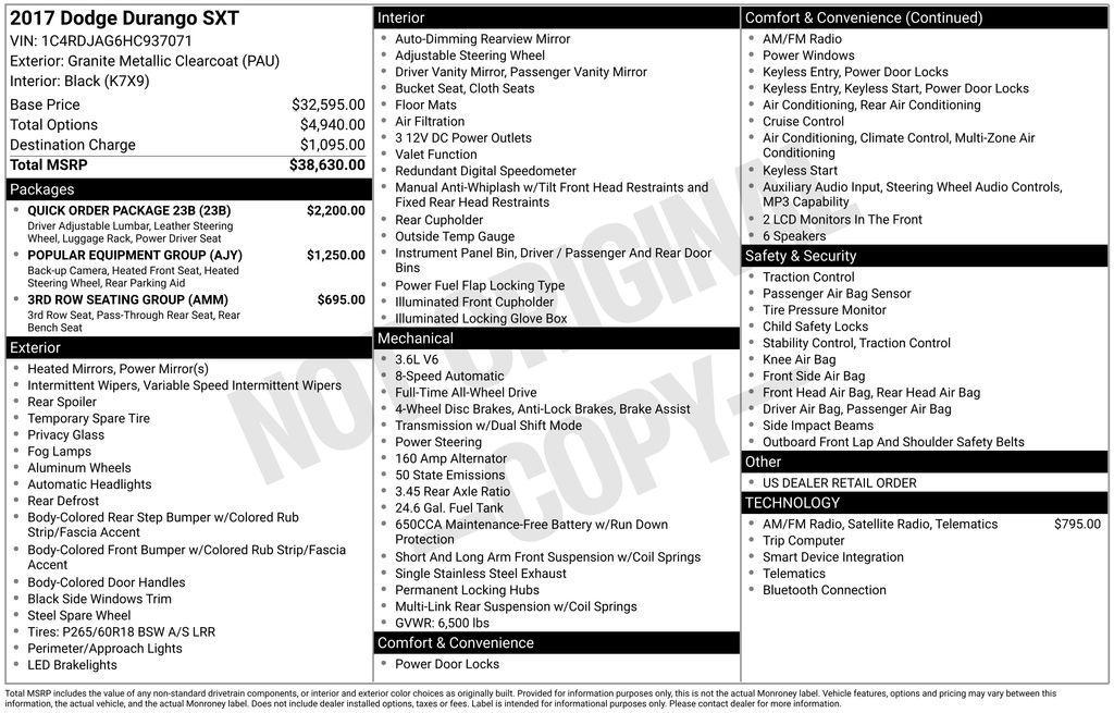 used 2017 Dodge Durango car, priced at $15,274