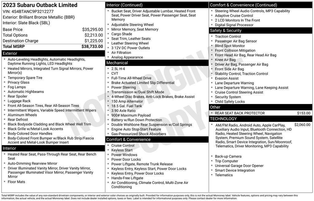 used 2023 Subaru Outback car, priced at $28,247