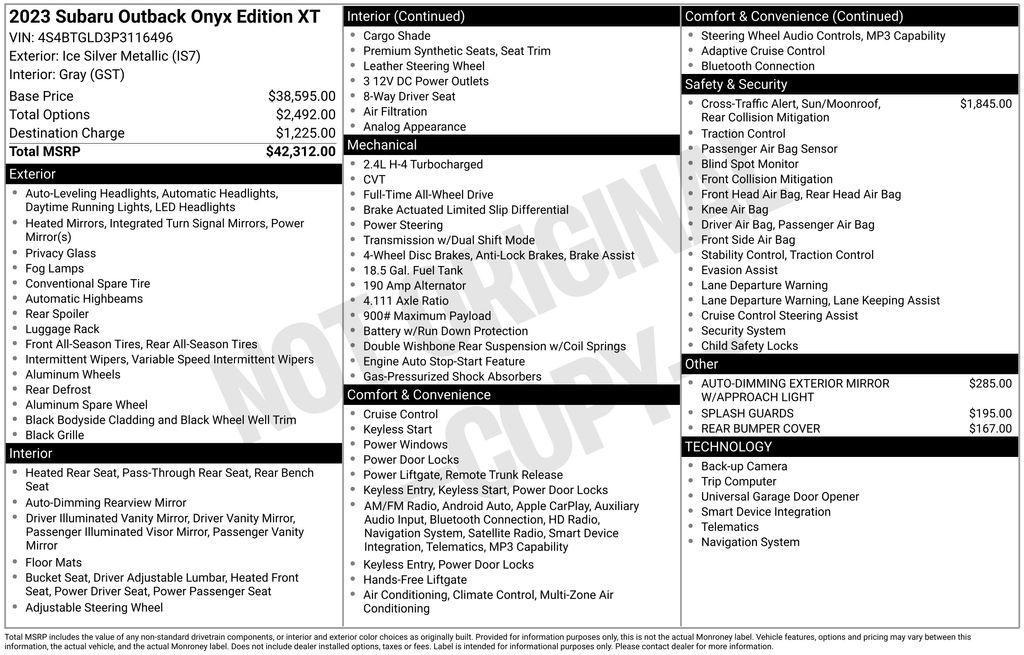 used 2023 Subaru Outback car, priced at $29,718